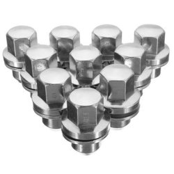 White Knight 5306 Chrome M12x1.25 Nissan OEM Factory Style Mag Lug Nut with Washer 4 Pack
