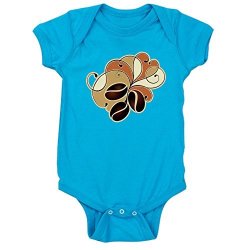 Truly Teague Infant Bodysuit Dark Coffee Bean Floral - Turquoise 12 To 18 Months