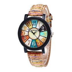 Women Vogue Watches Sinma Harajuku Graffiti Pattern Wristwatch Analog Quartz Wrist Watch Gift