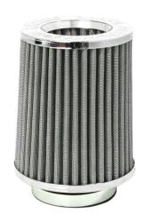 Long Air Filter With 76mm Neck - Silver