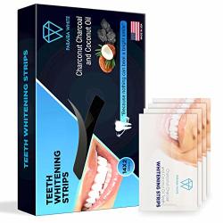 Activated Charcoal & Organic Coconut Oil Teeth Strips- Made In Usa - Pack Of 28 - Best Natural Whitener - Your Teeth With 3D Dental Kit
