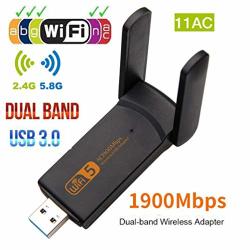 USB Wifi Adapter 802.11AC 1900MBPS Dual Band 5G Wireless Adapter MINI Wireless Network Card Wifi Dongle For Laptop desktop pc Support WINDOWS10 8 8.1 7 VISTA XP 2000 Mac Os X 10.6-10.14