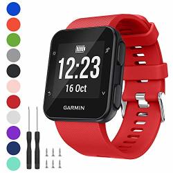 Watbro Band Compatible With Garmin Forerunner 35 Soft Silicone Watch Band Replacement Strap For Garmin Forerunner 35 Smart Watch Fit 5.11-9.05 Inch 130MM-230MM Wrist