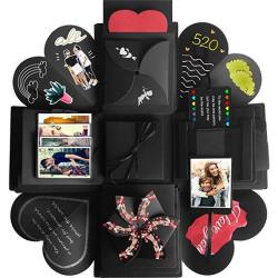 MOMSIV Creative Explosion Box,Love Memory DIY Photo Album Surprise Box  Handmade Exploding Picture Box as Birthday Anniversary