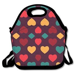 Gsaih Hearts Of Joy By Cheerful Madness Wallpaper Lunch Tote Bag - Insulated Waterproof Lunch Box For Women Men & Kids