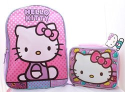 Hello Kitty Backpack School Bookbag With Lunch Box Set
