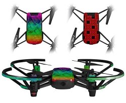 Skin Decal Wrap 2 Pack For Dji Ryze Tello Drone Rainbow Butterflies Drone Not Included
