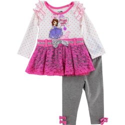Sofia The First "royal" Toddler Pink Top & Leggings 4T