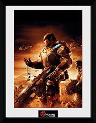 Gears Of War Framed Collector Poster - 4 Gears 16 X 12 Inches