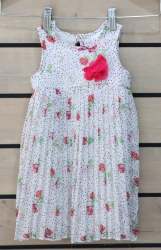 SOLO Infants Floral Pleated Dress - White - White 6-12 Months