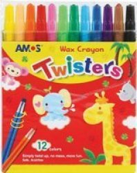 Amos Pack of 12 Twisters Retractable Crayons