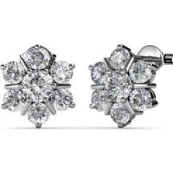 DESTINY Teagen Flower Earring With Crystals From Swarovski-white