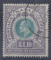 Natal 1902 Kevii 1P10S Green And Violet Very Fine Used