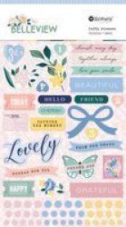 Rosies Studio Belleview Puffy Stickers 1 Sheet