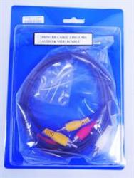 Audio video Cable Rca M-m 1.8M Retail Box No Warranty. product Overview:  Audio video Cable rca Video And Audio Connectors All In One Cable. This Rca Audio
