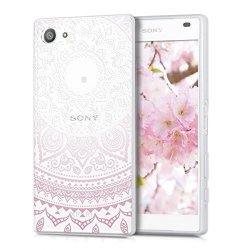 Kwmobile Tpu Silicone Case For Sony Xperia Z5 Compact - Crystal Clear Smartphone Back Case Protective Cover - Light Pink white transparent