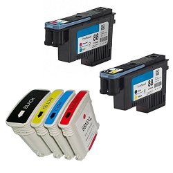 Yatunink 88 Printhead Bk y C m C9381A C9382A And Ink Cartridges 4PACK Combo Replacement 88 88XL