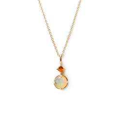 Opal And Citrine Pendant In Yellow Gold