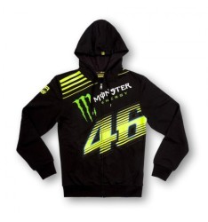 Valentino Rossi Vr46 - Men - Monster Energy Fleece Vr46 Black Hoodie - Extra Extra Large Xxl
