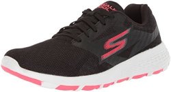 Skechers Performance Women's Go Walk COOL-15651 Sneaker Black hot Pink 7 M Us