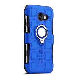 Samsung Galaxy A5 2017 Case Vfunn Ice Cube Hybrid Ring Style Kickstand Bracket Car Magnet Protective Case Cover For Samsung Galaxy A5 2017 Blue