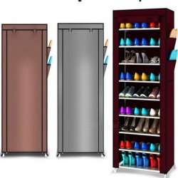 Colors 3 Cabinet 9 Tier Shoe Shelves Canvas Shoe Stool Storage Wardrobe Rack Rail Shoe Organizer Zip