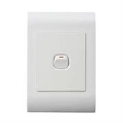 Lesco Pipelli 1 Lever 1 Way Flush Switch- Voltage: 220-240V Amperage: 16A Height: 100MM Width: 50MM Material: Polycarbonate Colour White Sold As A Single