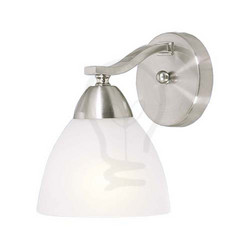 Bright Star Satin Chrome Wall Bracket With Frosted Glass