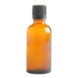 50ML Amber Glass Bottle With Slow Flow Dropper Cap - Black