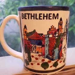 Bluenoemi Armenian Ceramic Mug Pottery Holy Land Bethlehem Nazareth