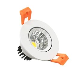 Lightingwill LED Downlight Dimmable 3W CRI80 1-PACK Cob Directional Ceiling Light 230LM Cut-out 2IN 51MM Dimmable 60 Beam Angle 5500K-6000K Daylight White 25W Halogen Bulbs