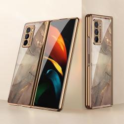 For Samsung Galaxy Z FOLD2 Electroplating Painted Glass Case Champagne