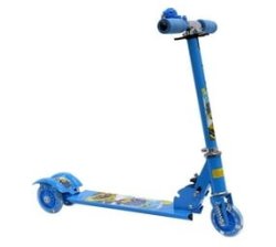 Scooter 3 Wheeled Folding Adjustable Scooter With Light Up Wheel - Blue