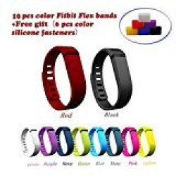 Us Niutop Fashion Multicolor Set Of 10pcs Large small Replacement Wristband Wrist Bands With Clasps For Fitbit Flex Only no Tracker Wireless Activity Bracelet Sport