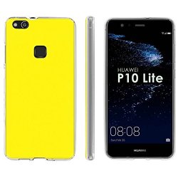 Huawei P10 Lite Tpu Silicone Phone Case Mobiflare Clear Ultraflex Thin Gel Phone Cover - Yellow For Huawei P10 Lite 5.2" Screen