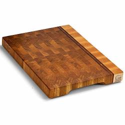 Eco Home Wood Cutting Boards For Kitchen 16X12INCH Wooden Butcher Block Cutting Board End Grain Chopping Block With Feet
