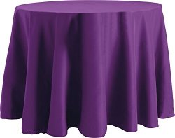 108 Inch Round Tablecloth Flame Retardant Basic Polyester Purple