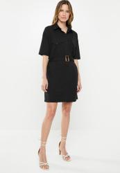 Missguided Jersey Utility Shirt Dress - Black