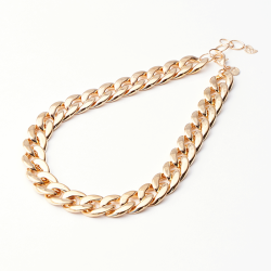 Simple Gold Link Chain Necklace - Gold