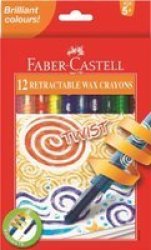 Faber-Castell 12 Retractable Twist Wax Crayons