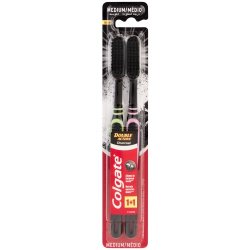 Colgate Double Action Toothbrush Set Charcoal 2PACK