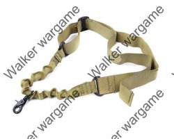 Tactical One Point Elastic Bungee Snap Hook Rifle Sling -- Coyote Tan