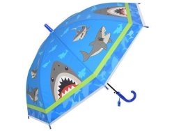 Kids Shark 8-PANEL Umbrella & Whistle