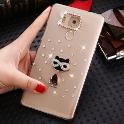 Case For Huawei Mate 8 Coverproof Hard PC Phone Shell Fashion Transparent Back Protective Sleeve Phone Cover Luxury Glitter Diamond Peacock flower bellat Girl cat Pattern Phone