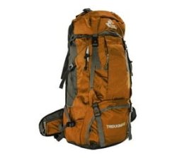 60L Water Resistant Camping Backpack With Rain Cover - Golden Brown