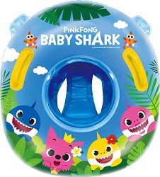 Lemmings Company Baby Shark Inflatabe Kids Swim Seat Pool Float Ring Dual Handle Swimming Pool Accessories For The Age Of 3 6 Years 22-44 Lbs Blue