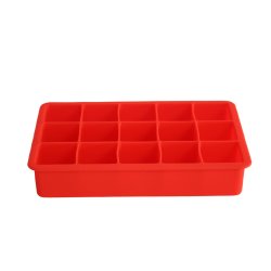 Red 15 Cubes Silicone Ice Cube Tray