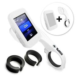 Tuff-luv 3 In 1 Combo Silicone Gel Skin Case And Screen Cover For Garmin Edge 1000 With Out-front Handlebar Mount - Blue