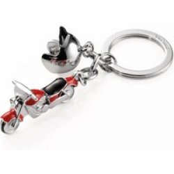 Keyring With 2 Charms Key Cruising Silver And Red
