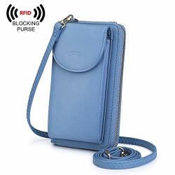 S-zone Pu Leather Rfid Blocking Cellphone Wallet Clutch Purse Crossbody Bag Phone Pouch For Women